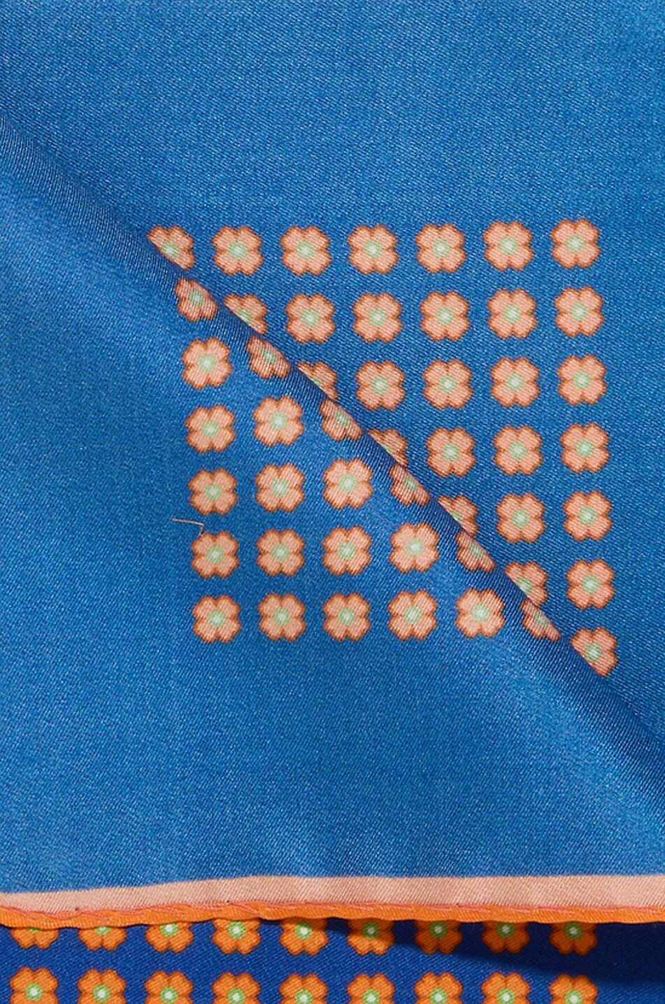 BIGI CRAVATTE Pochette carrée imprimée en sergé de soie Homme BLEU MOYEN 2