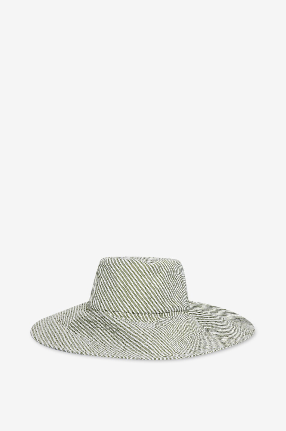 Chapeau à large bord rayé matelassé en coton