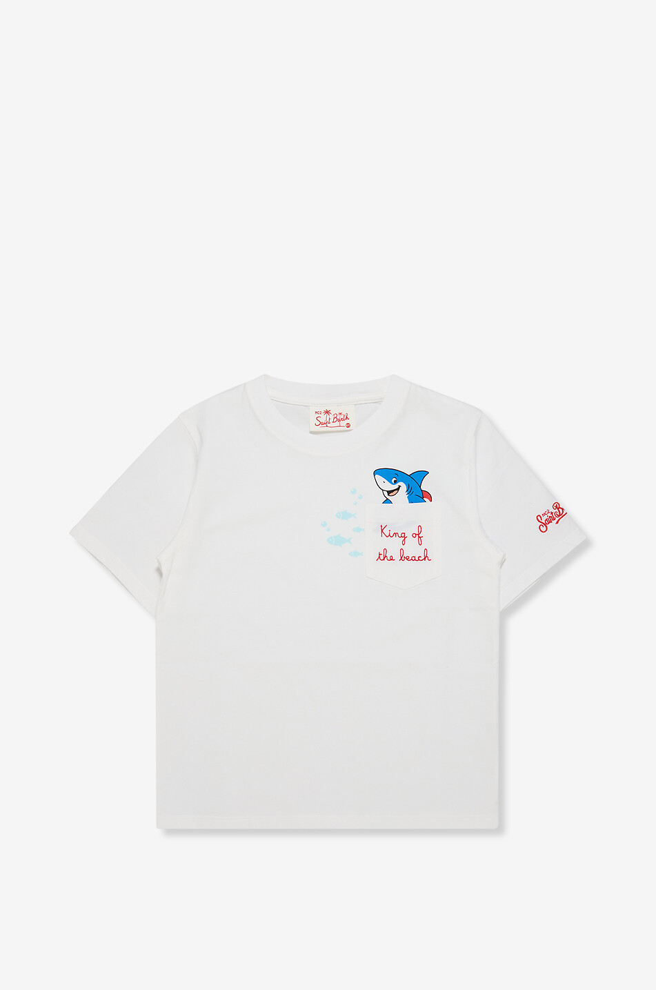 MC2 SAINT BARTH Eddy shark print cotton jersey boy's t-shirt Boy WHITE 1