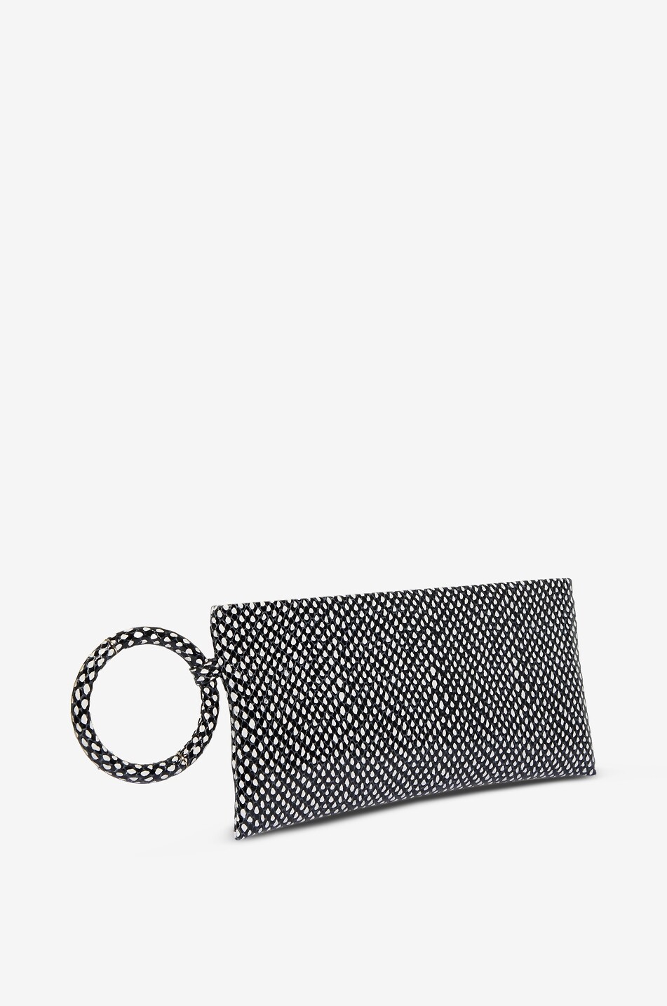 TOM FORD Pochette en cuir de veau imprimé animalier Femme NOIR 2