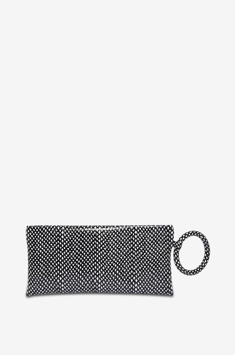 TOM FORD Pochette en cuir de veau imprimé animalier Femme NOIR 3