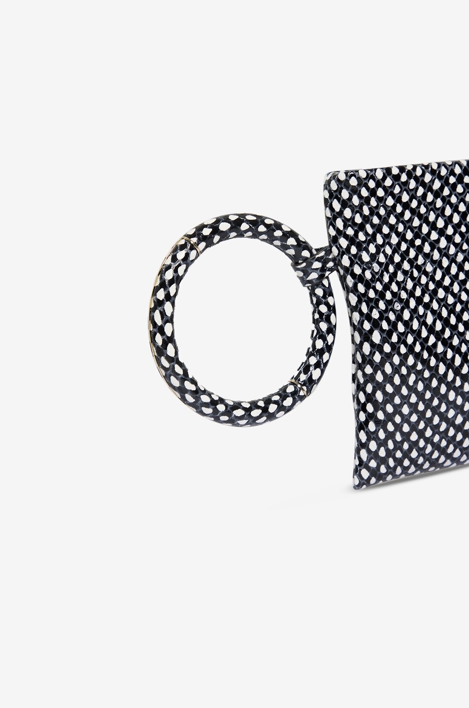 TOM FORD Pochette en cuir de veau imprimé animalier Femme NOIR 5