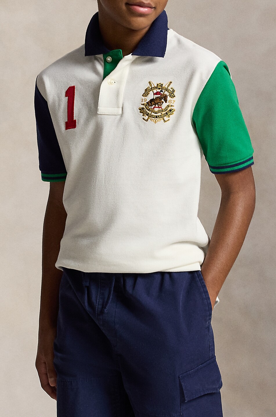 POLO RALPH LAUREN Polo en coton piqué brodé garçon Crest Garçon BLANC 3