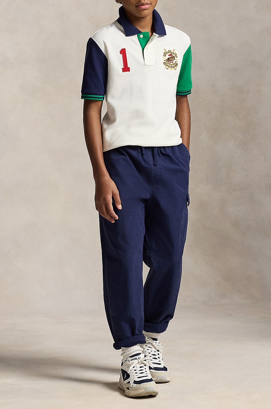 POLO RALPH LAUREN Polo en coton piqué brodé garçon Crest Garçon BLANC 4