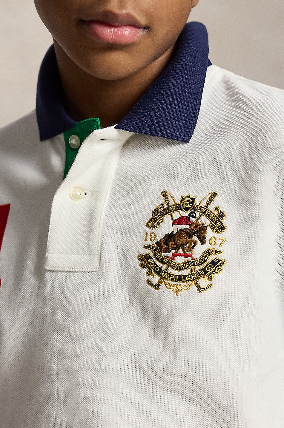 POLO RALPH LAUREN Polo en coton piqué brodé garçon Crest Garçon BLANC 5