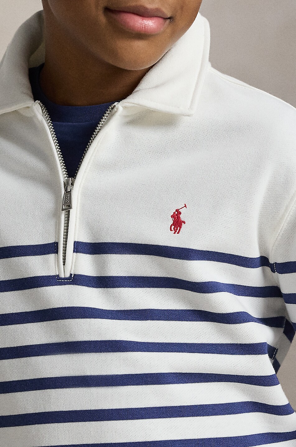 POLO RALPH LAUREN Polo rayé en molleton à manches longues garçon Pony Garçon BLANC CASSE 5