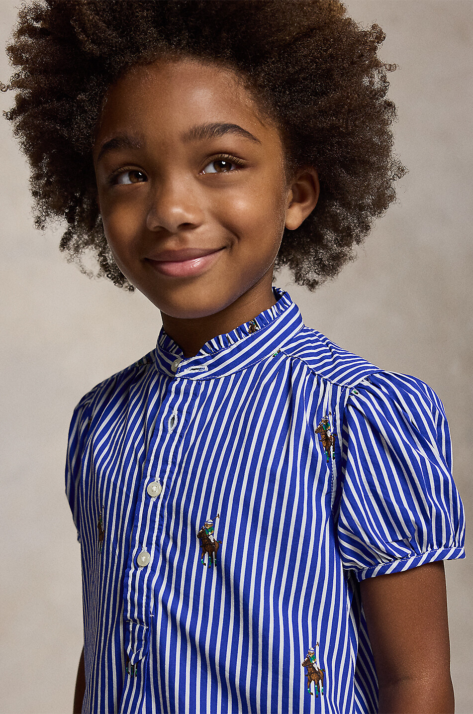 POLO RALPH LAUREN All-Over Pony striped girls' shirt dress Girl BLUE 5