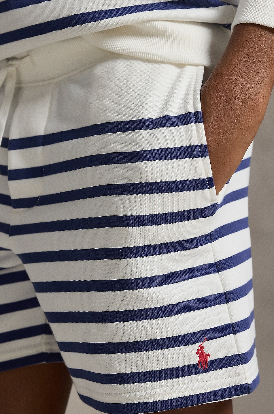 POLO RALPH LAUREN Short en molleton rayé garçon Pony Garçon BLANC 3