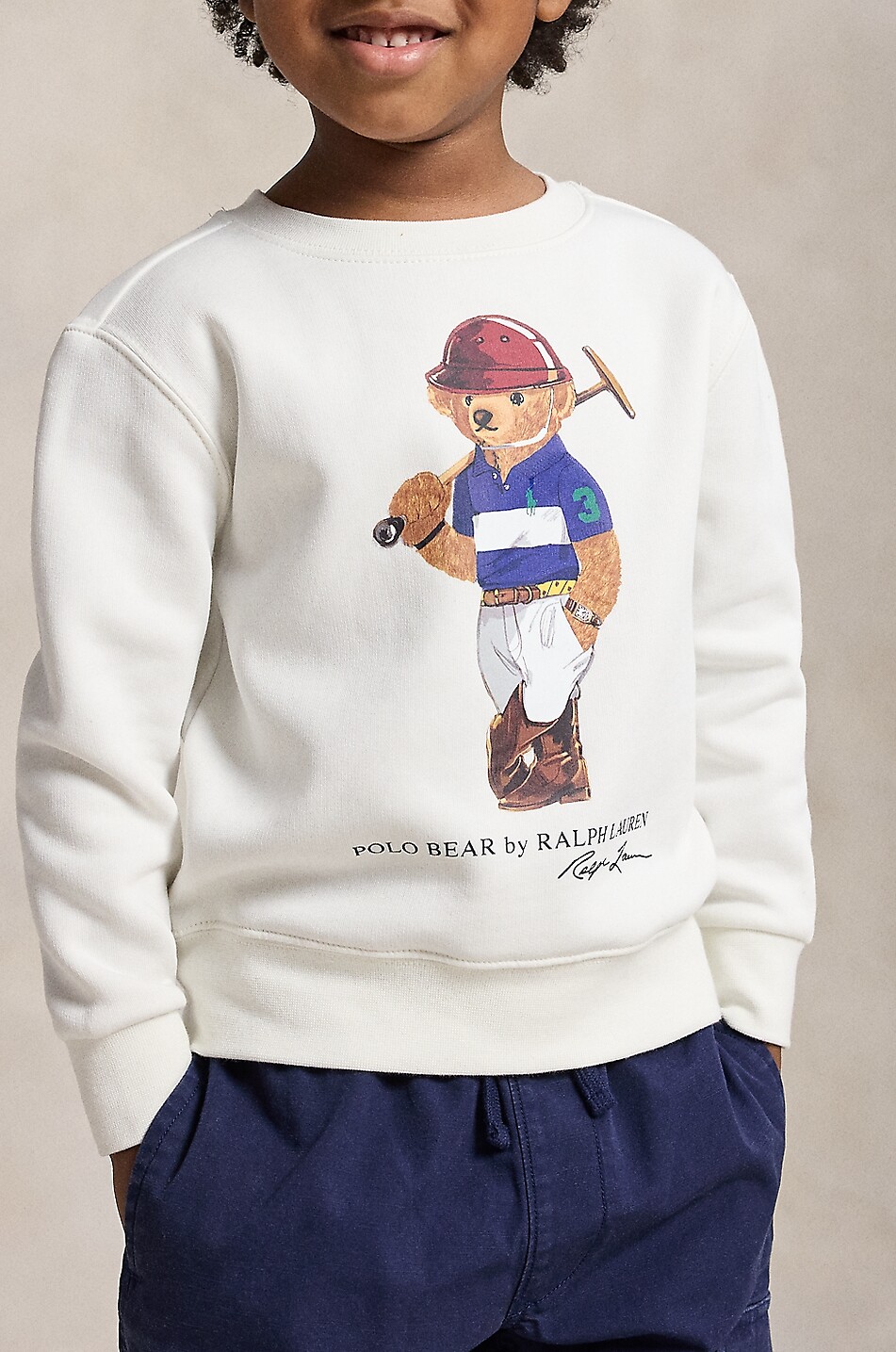 POLO RALPH LAUREN Polo Player Polo Bear boys' crewneck sweatshirt Boy WHITE 3