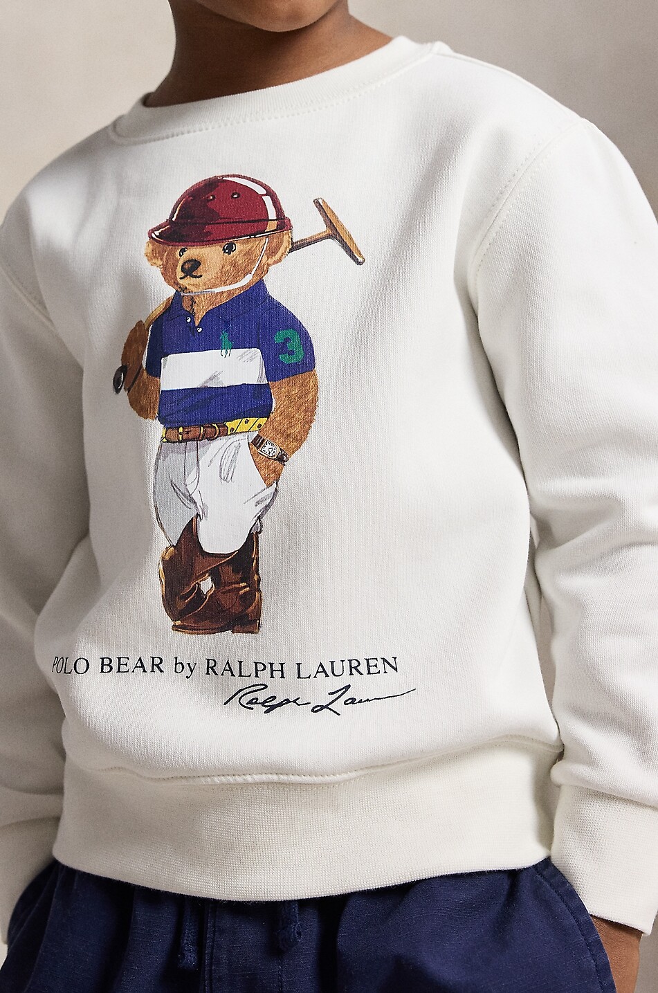 POLO RALPH LAUREN Polo Player Polo Bear boys' crewneck sweatshirt Boy WHITE 5