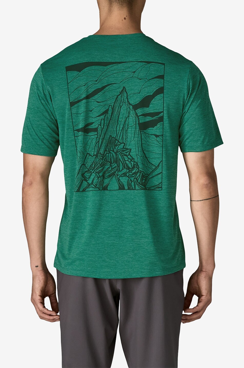 PATAGONIA Capilene Cool Daily printed jersey round-neck t-shirt Men GREEN 5
