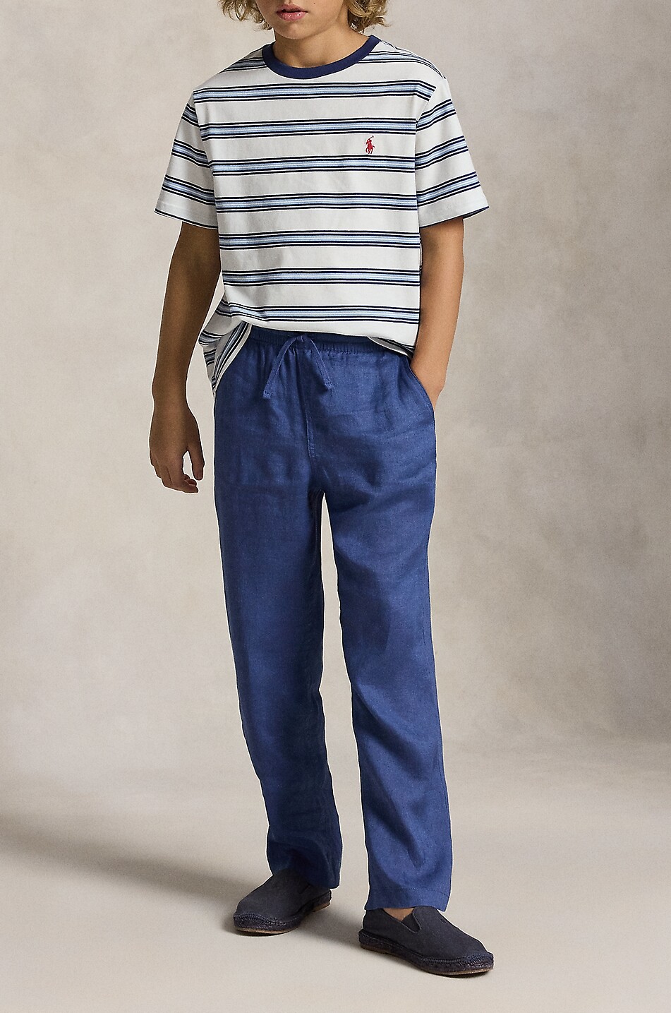 POLO RALPH LAUREN T-shirt à rayures en coton garçon Pony Garçon BLANC 4