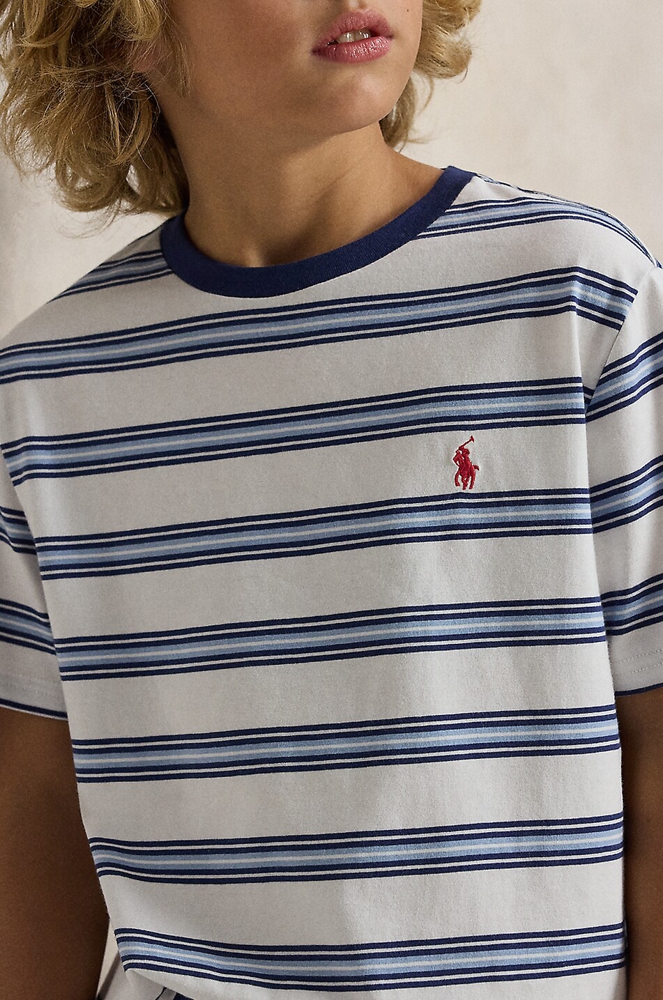 POLO RALPH LAUREN T-shirt à rayures en coton garçon Pony Garçon BLANC 5