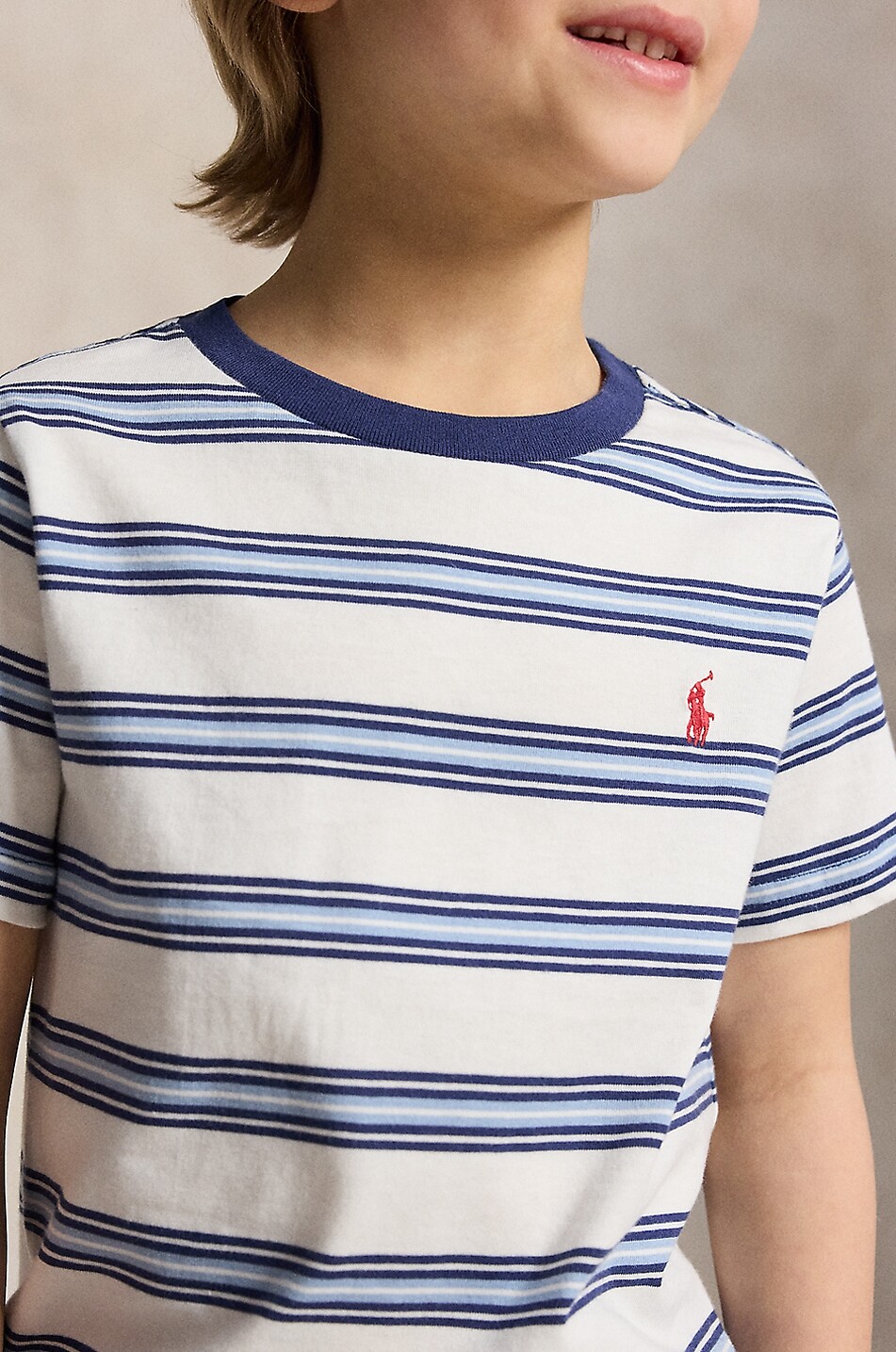 POLO RALPH LAUREN T-shirt à rayures et manches courtes garçon Pony Garçon BLANC 5