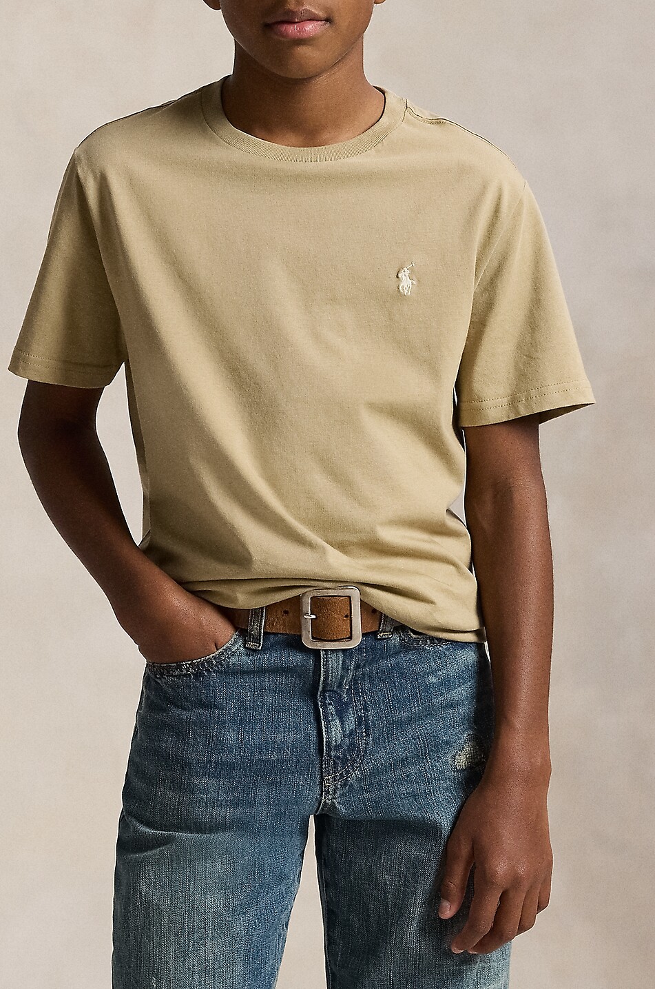 POLO RALPH LAUREN T-Shirt für Teenager-Jungen aus Baumwolle mit Logostickerei Pony Junge [akeneo-beigefonce] 3