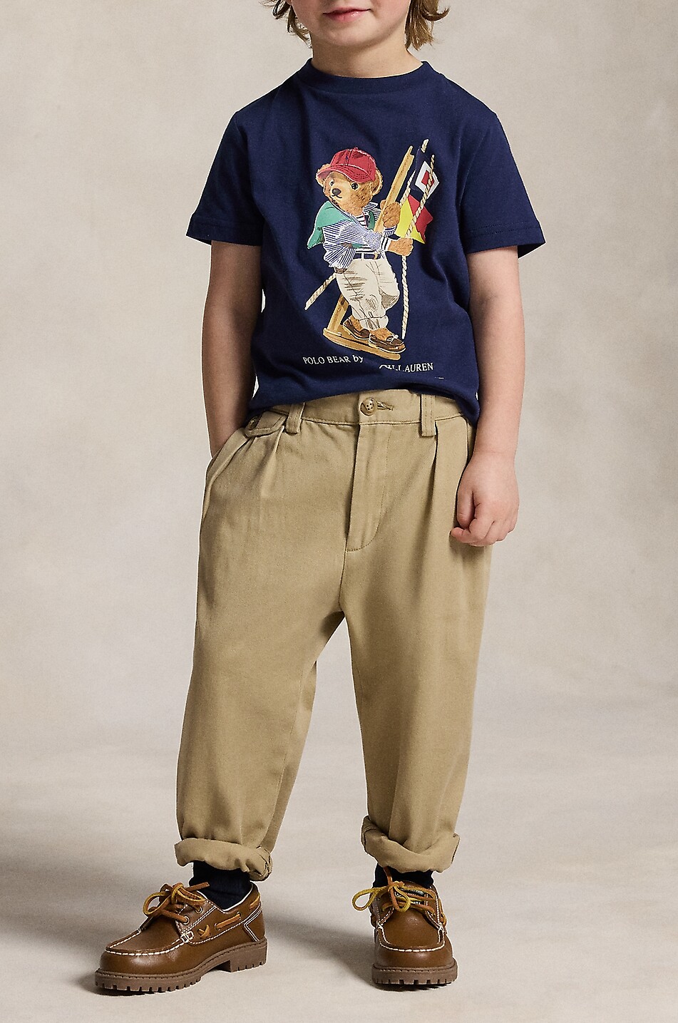 POLO RALPH LAUREN Sailing Polo Bear printed cotton boy's t-shirt Boy DARK BLUE 4