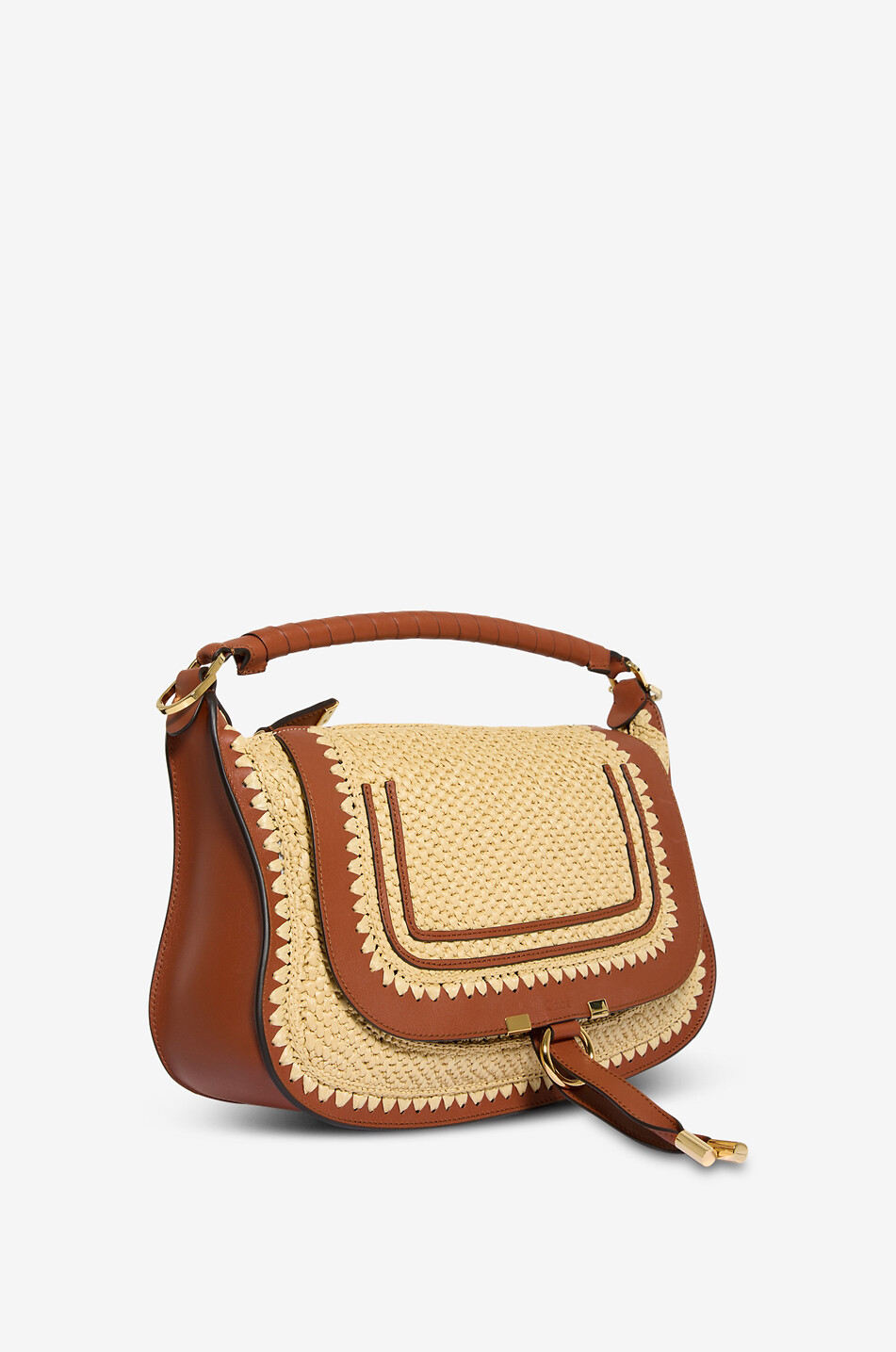 CHLOE Marcie raffia shoulder bag Women BEIGE 2