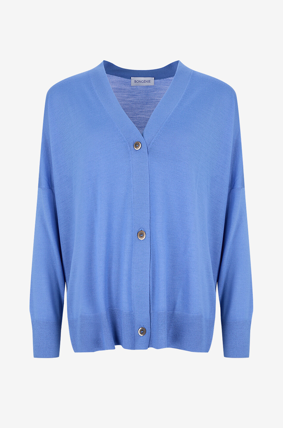 BONGENIE Gerader Cardigan aus Jersey-Stoff Tasmania Damen MITTELBLAU 1