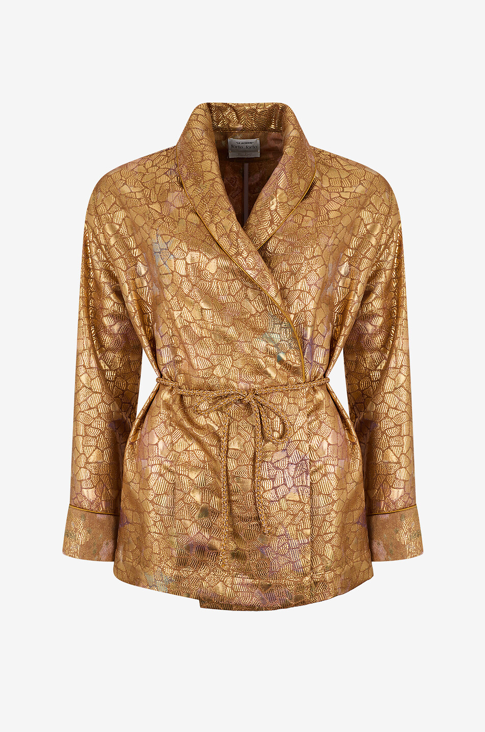 FORTE FORTE Les Folies oversized viscose metallic jacquard kimono Women GOLDEN 1