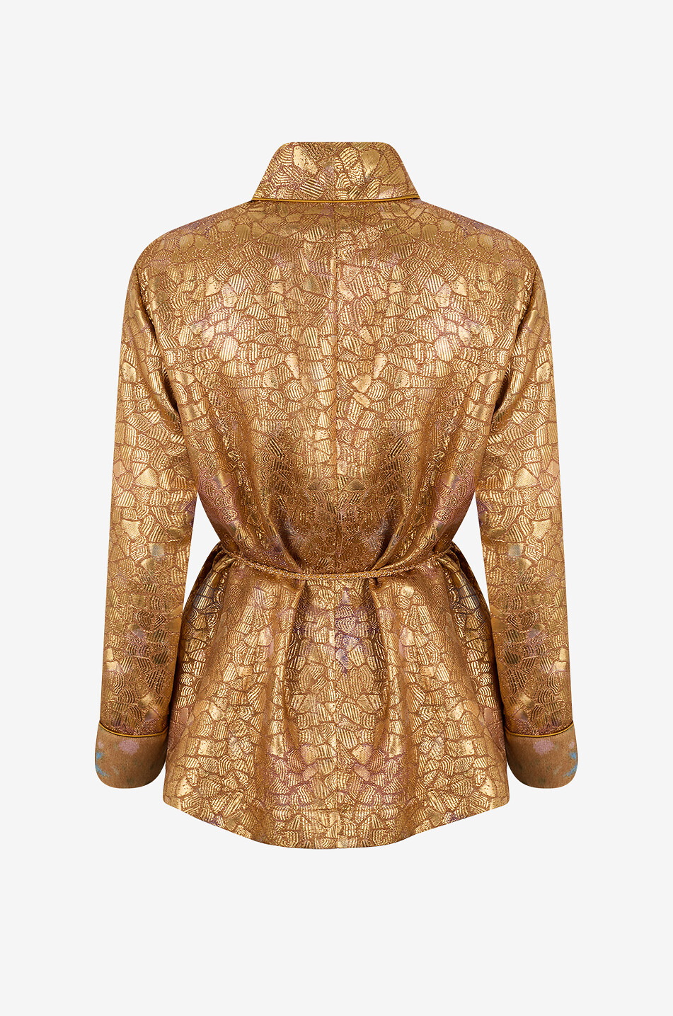 FORTE FORTE Les Folies oversized viscose metallic jacquard kimono Women GOLDEN 2