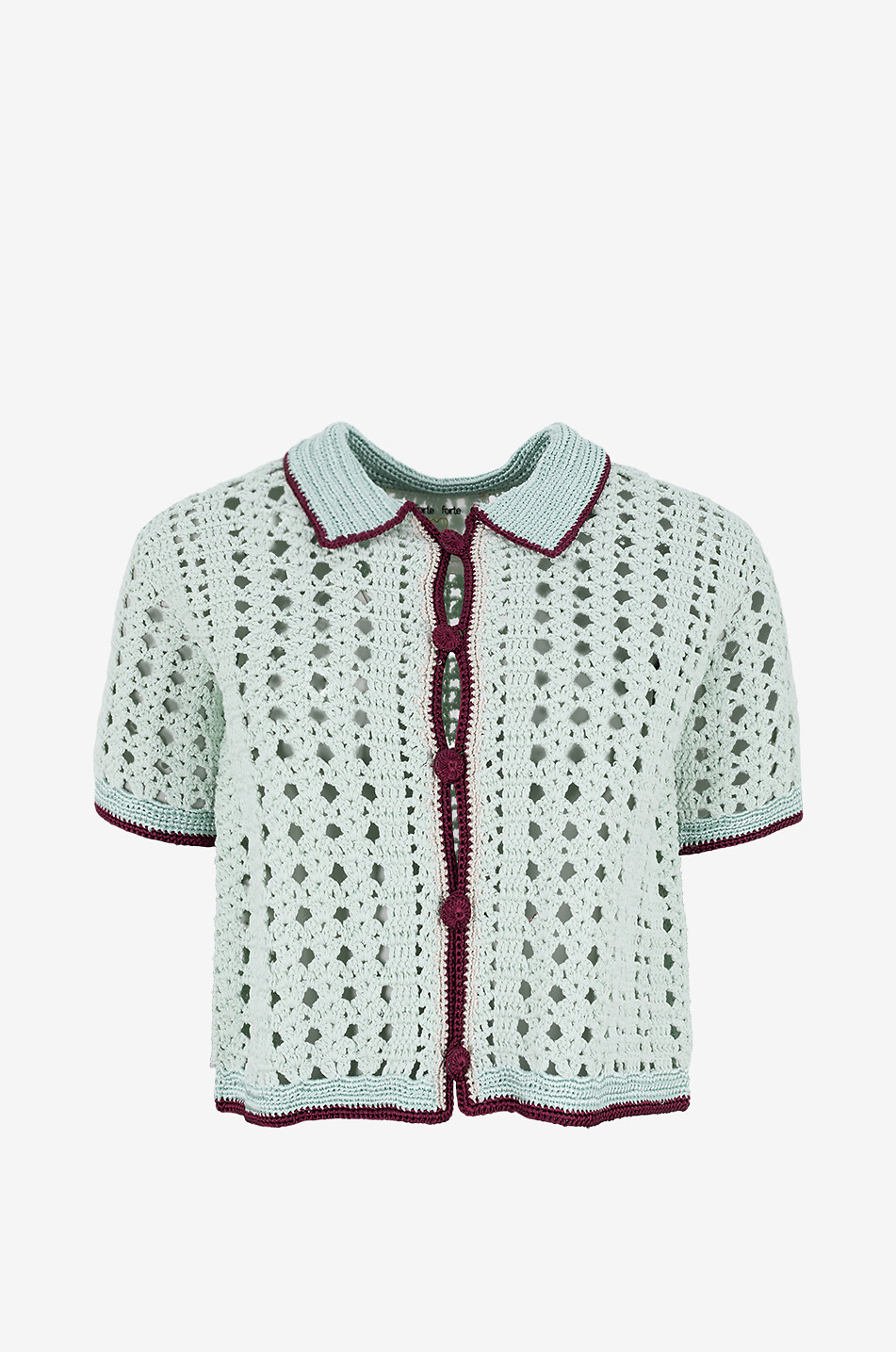 Cardigan mit Hemdkragen aus Ajourstrick Cable