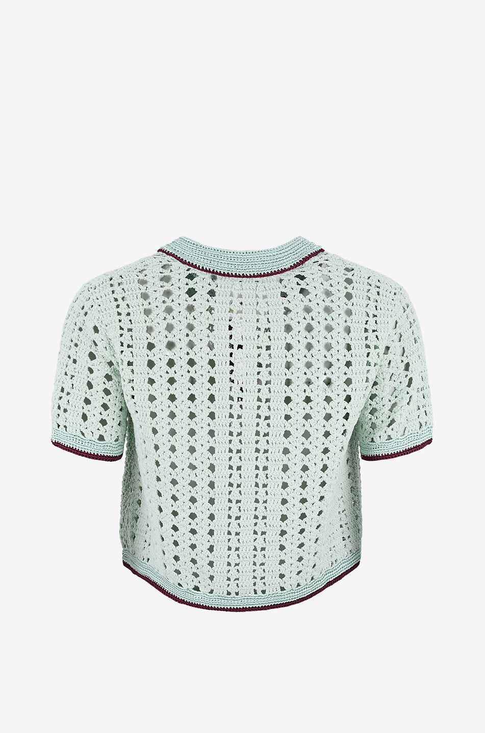 FORTE FORTE Cardigan mit Hemdkragen aus Ajourstrick Cable Damen HELLBLAU 2