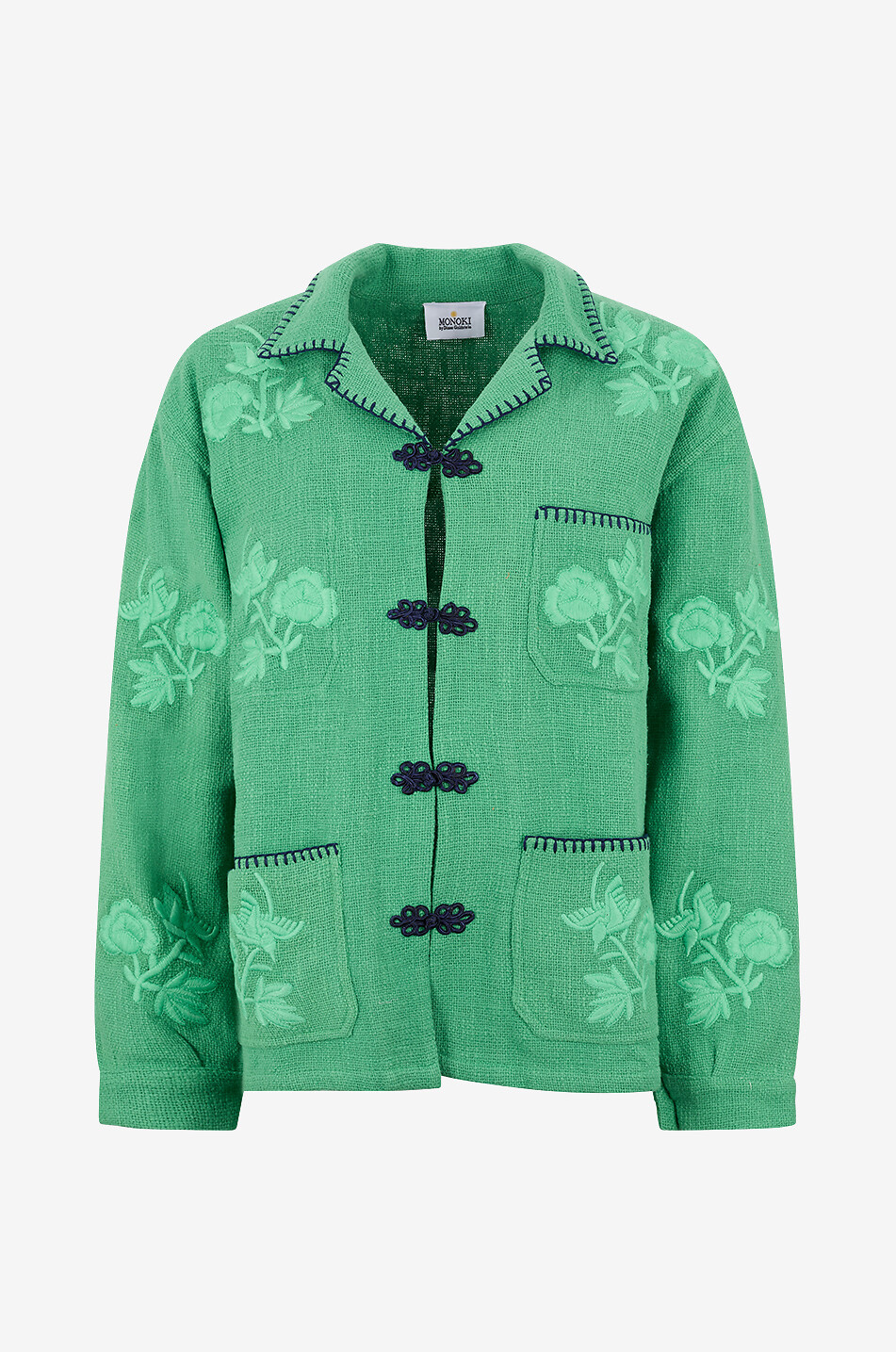 MONOKI Sixties Jacket embroidered cotton lightweight jacket Women GREEN 1