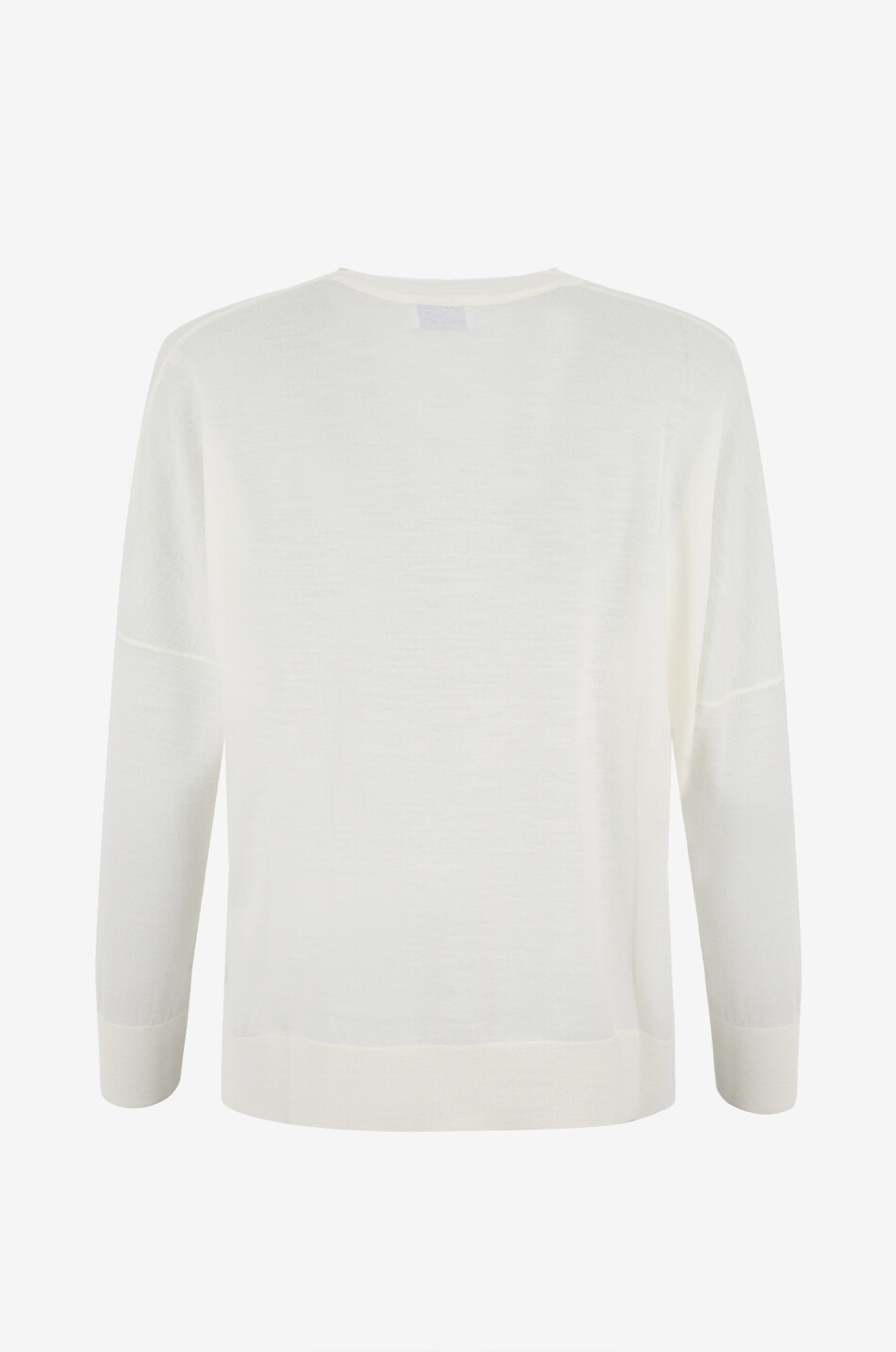 BONGÉNIE Pull à col rond en jersey à fentes latérales Femme BLANC CASSE 2