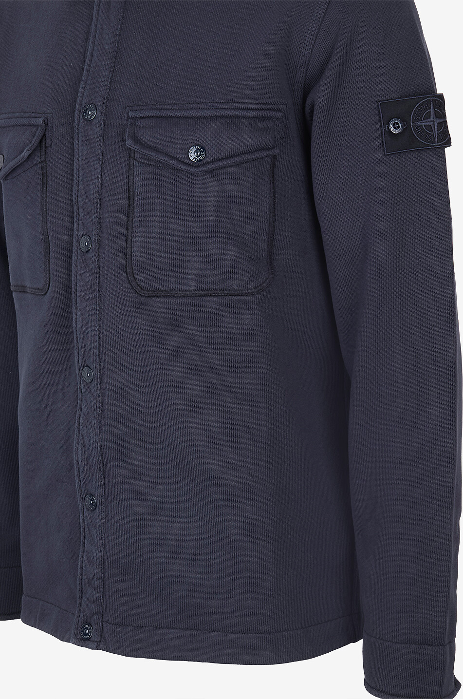 STONE ISLAND Überhemd aus Baumwollfleece 6100026 Herren DUNKELBLAU 3