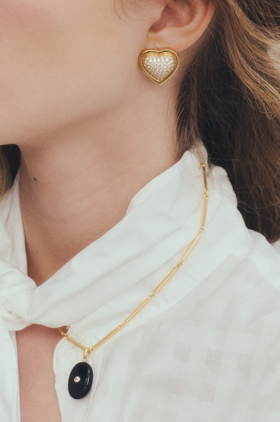 DAPHINE Clous d'oreilles cœur sertis de zircon Elodie Femme DORE 2