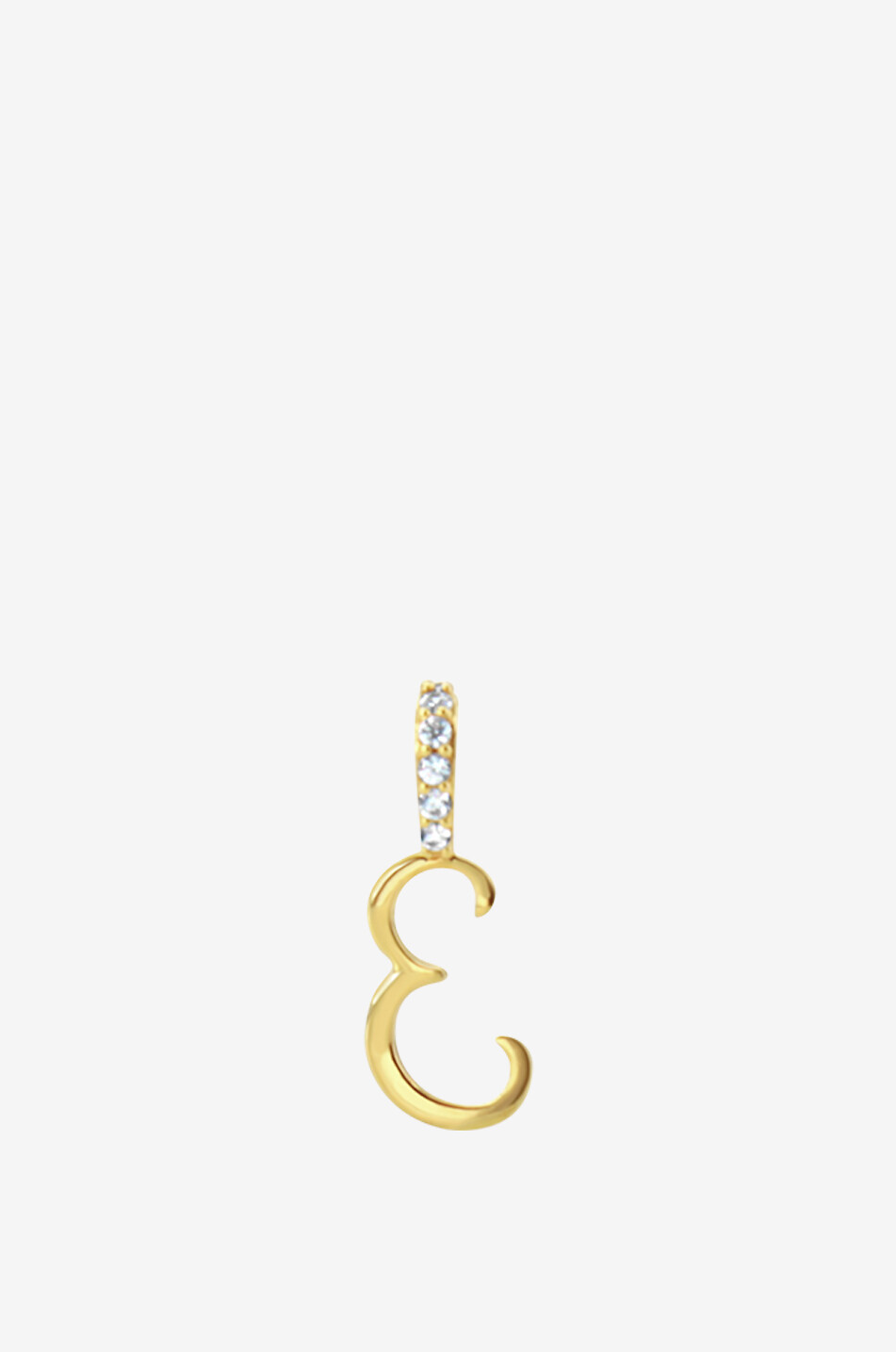 Goldener Anhänger mit Zirkonia Initial Charm - E