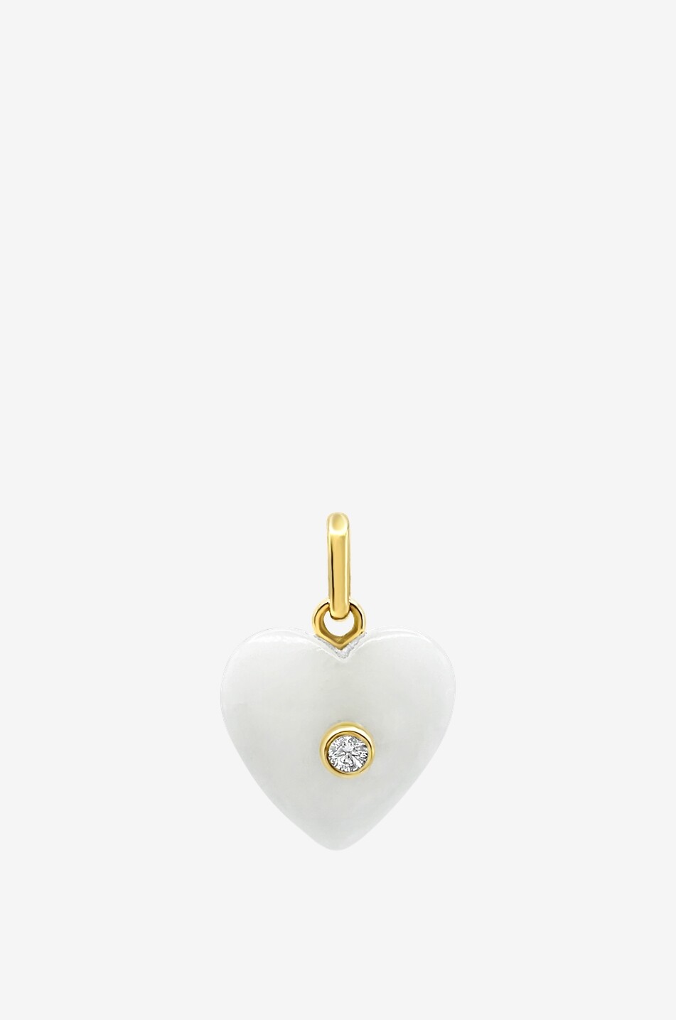 DAPHINE Herzförmiger Mondstein-Anhänger mit Zirkonia Eros Charm Damen WEISS 1
