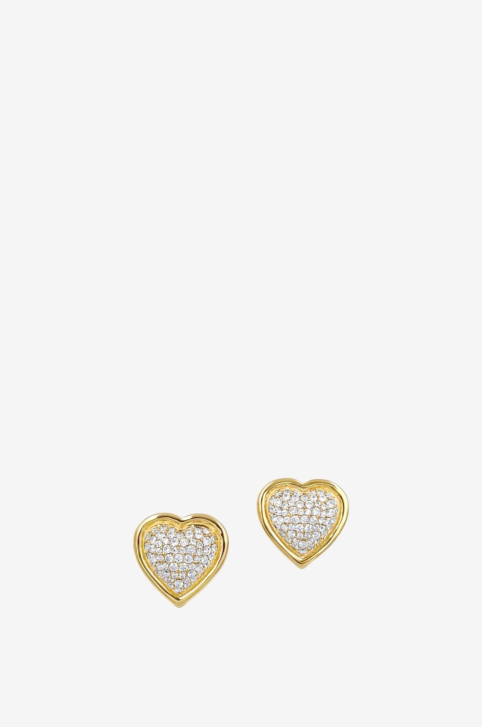 Clous d'oreilles cœur sertis de zircon Elodie
