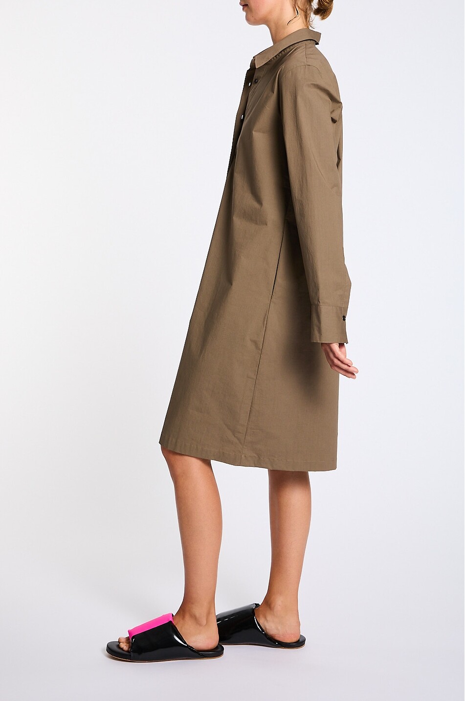 LIS LAREIDA Destiny mid-length shirt collar straight dress Women KHAKI 6