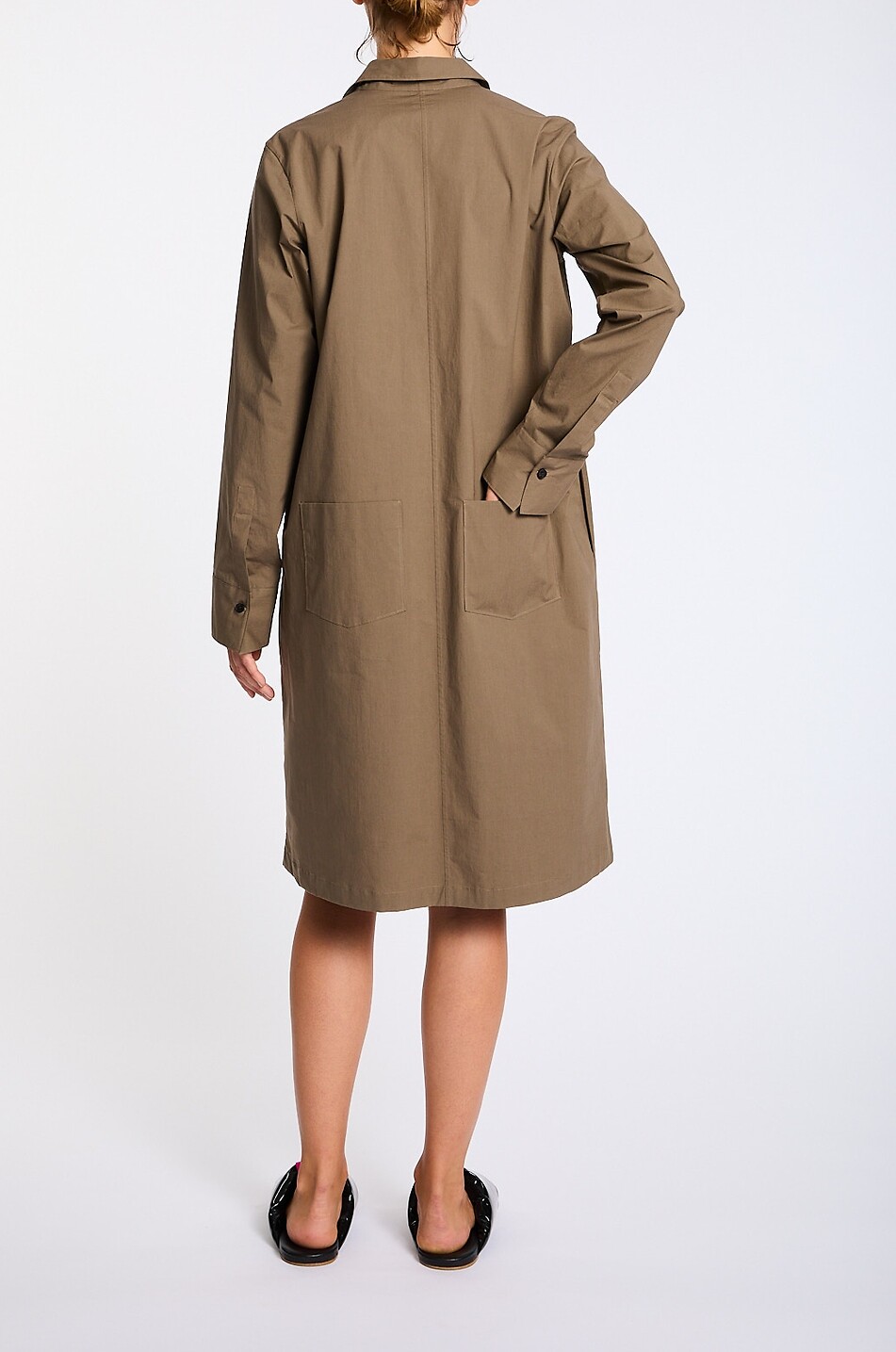 LIS LAREIDA Destiny mid-length shirt collar straight dress Women KHAKI 4