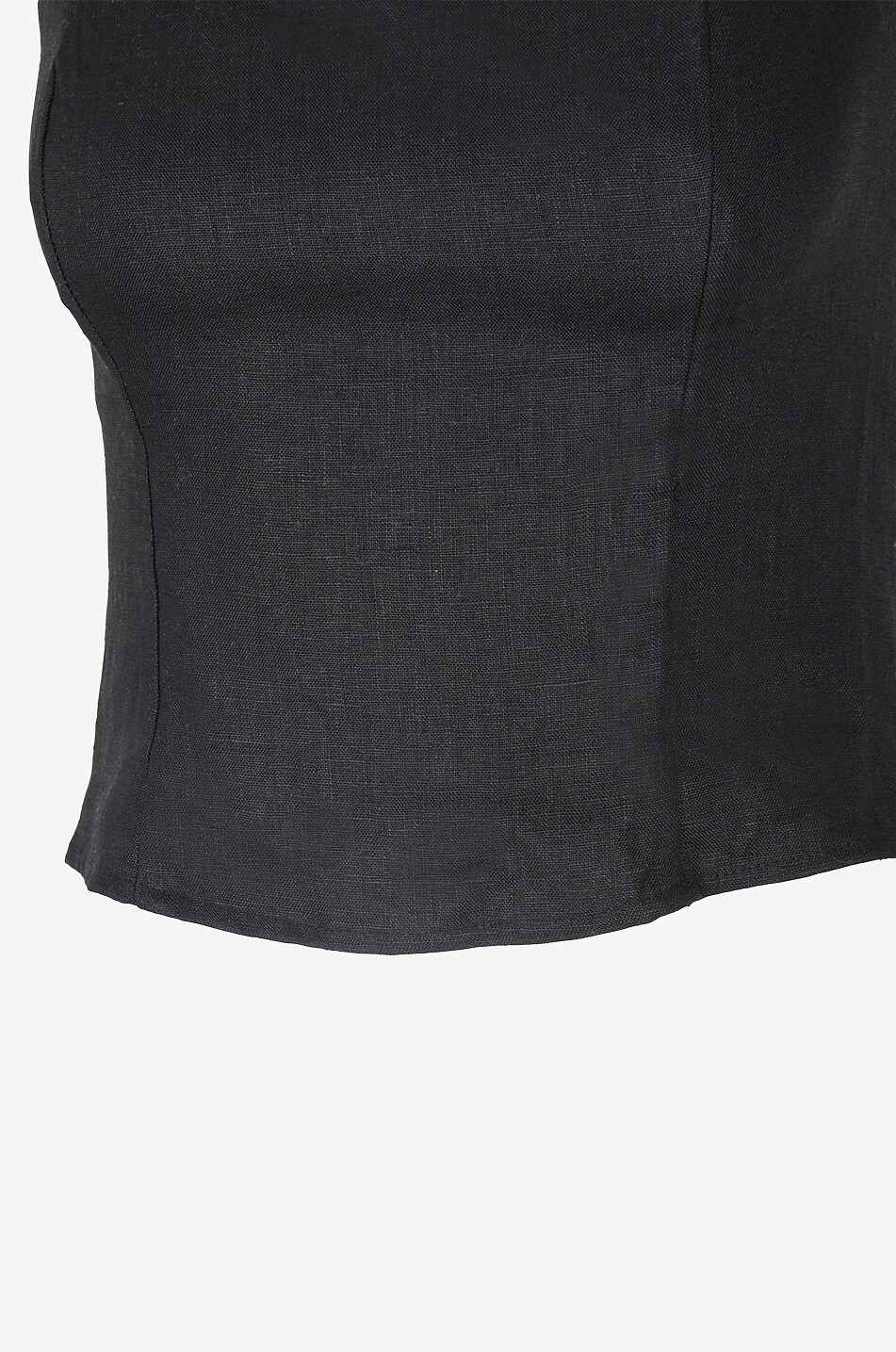 REFORMATION Top dos nu à col carré en lin Malika Femme NOIR 6