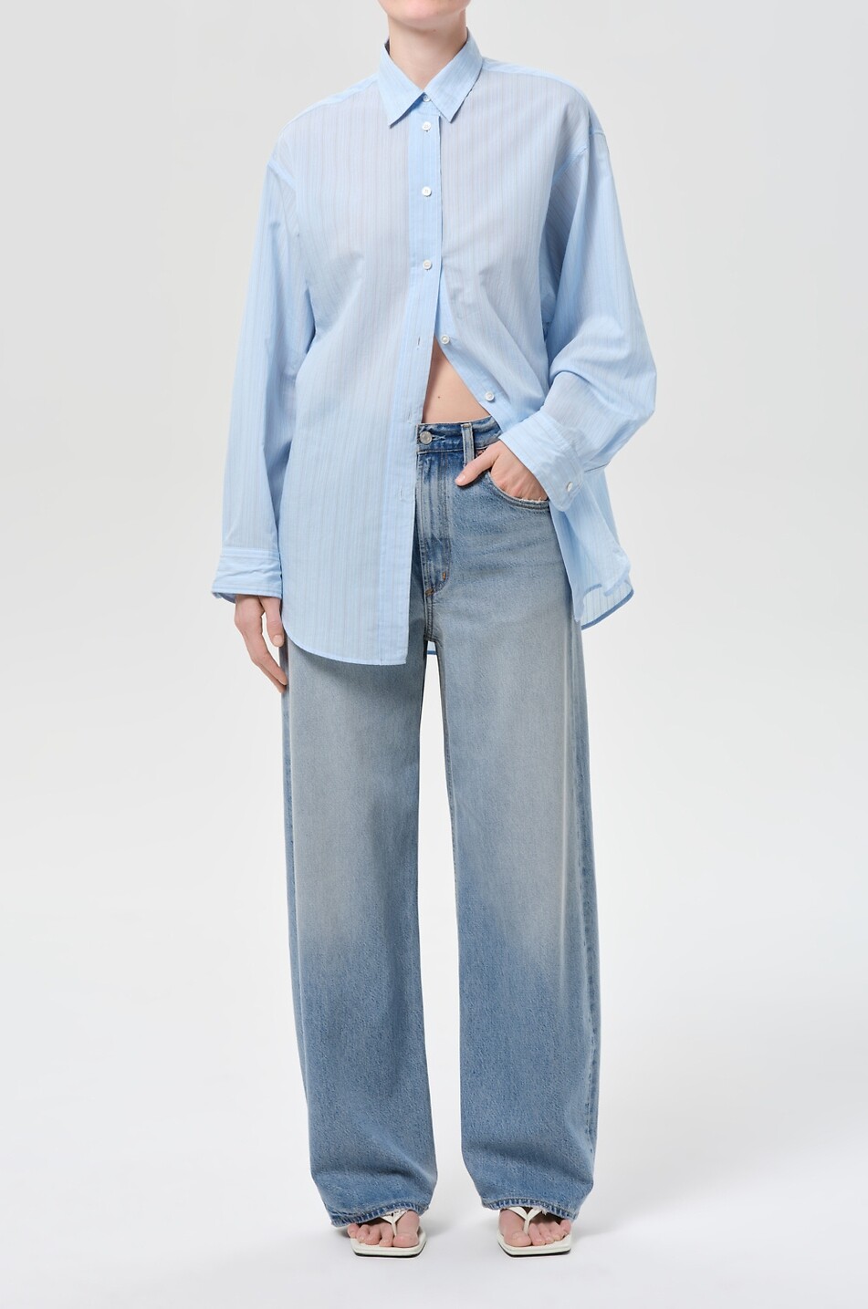 AGOLDE Jean large en denim Low Curve Femme BLEU 5