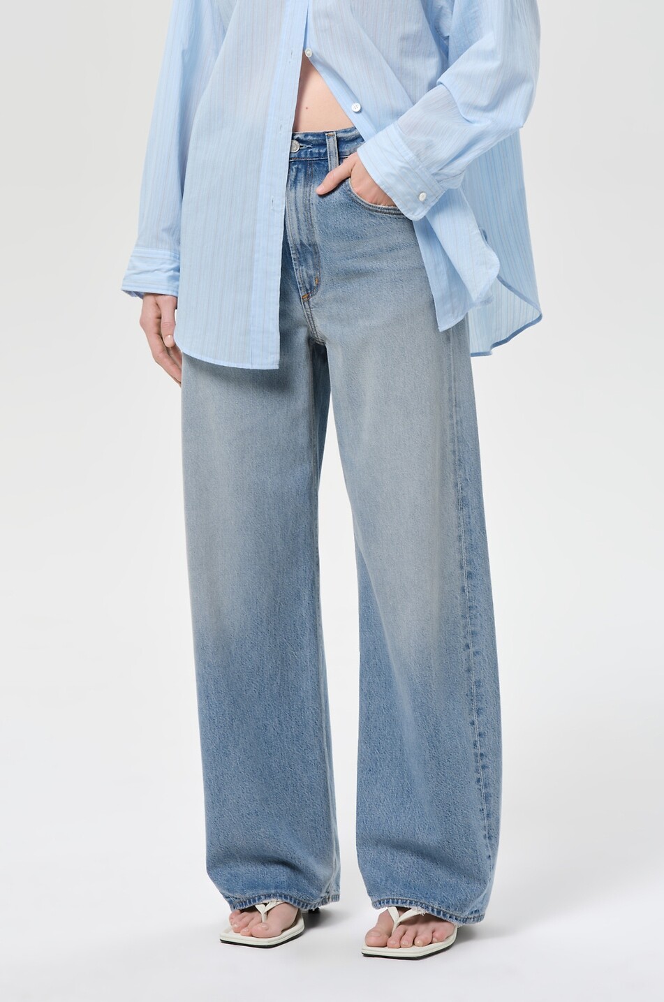 AGOLDE Jean large en denim Low Curve Femme BLEU 2