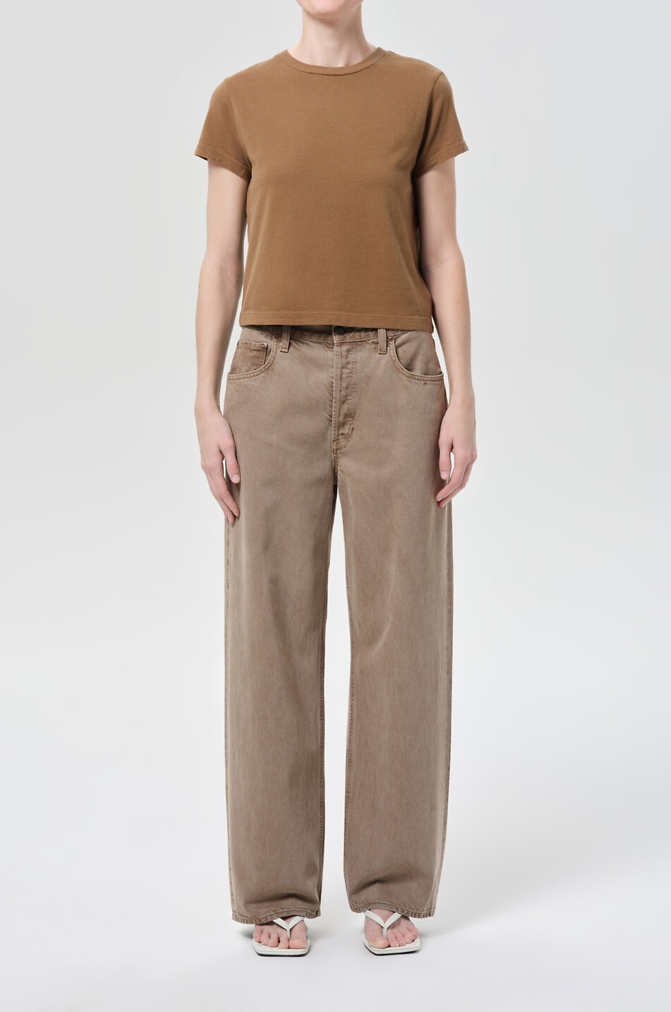 AGOLDE Low Slung Baggy Trail denim wide-leg jeans Women LIGHT BROWN 2