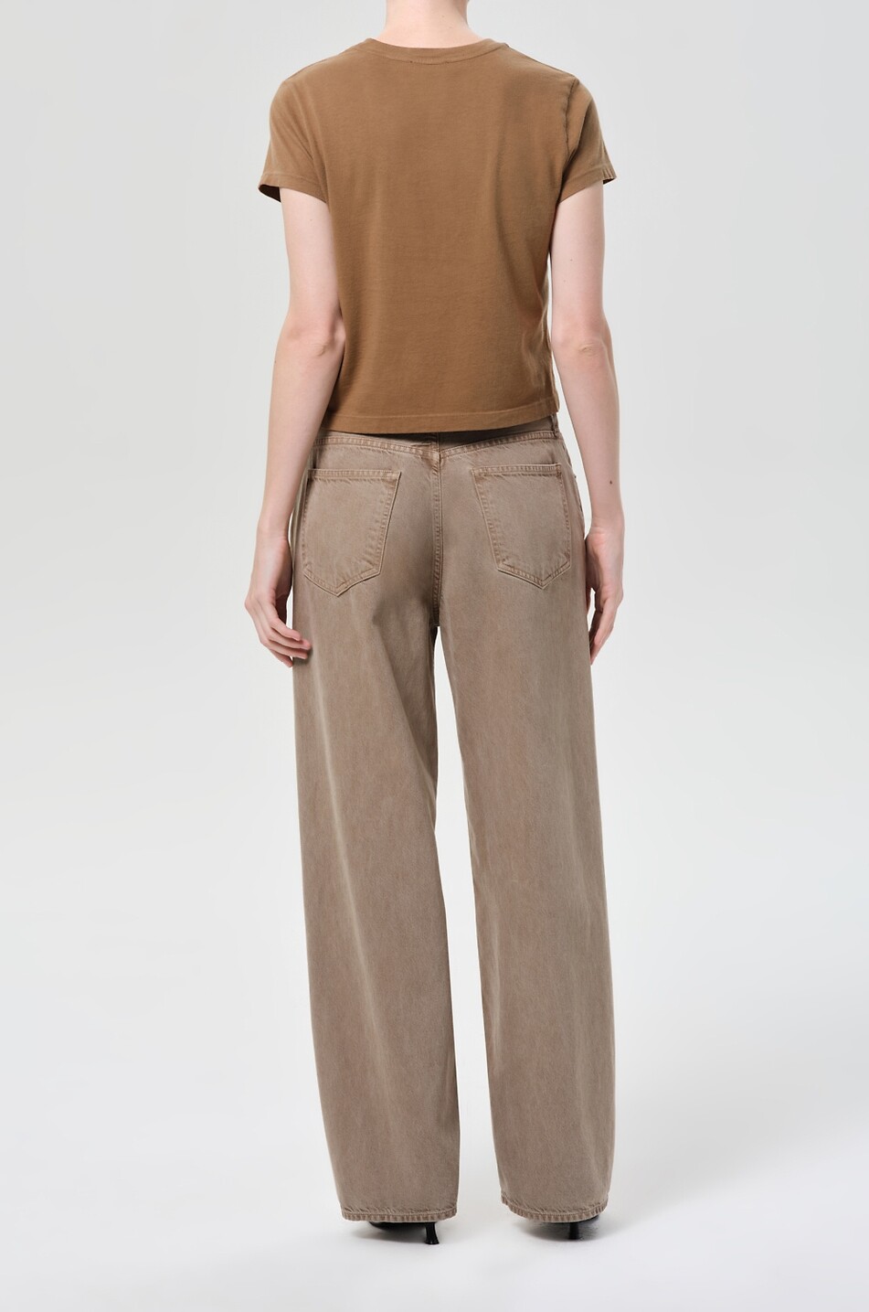 AGOLDE Low Slung Baggy Trail denim wide-leg jeans Women LIGHT BROWN 3