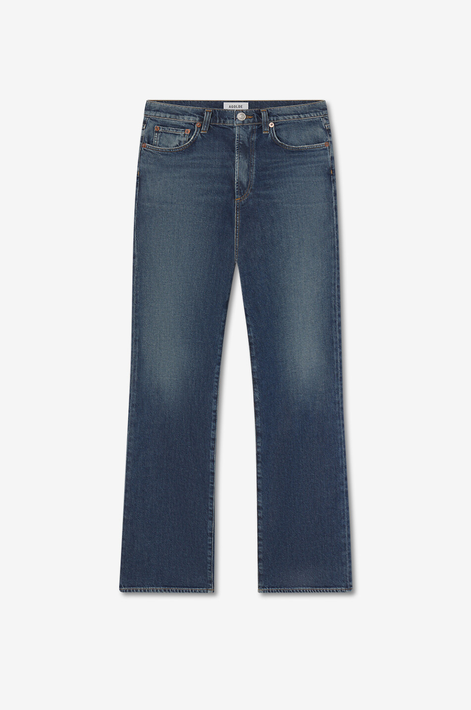 AGOLDE Jean droit en denim de coton Harper Femme BLEU FONCE 1