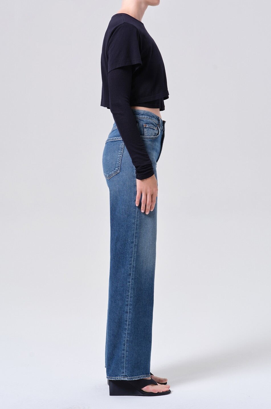 AGOLDE Jean droit en denim de coton Harper Femme BLEU FONCE 6