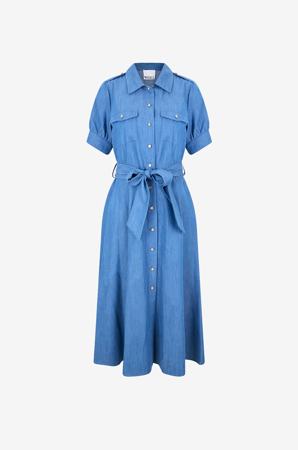 Ghali fitted mid-length cotton shirt dress