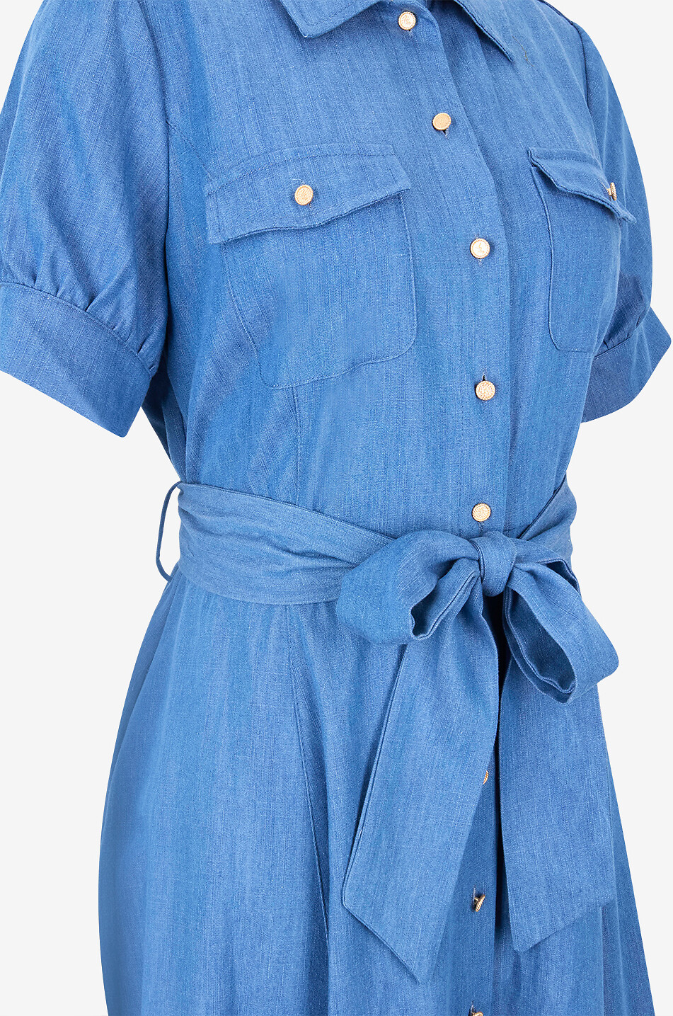 WEILL Ghali fitted mid-length cotton shirt dress Women BLUE 3