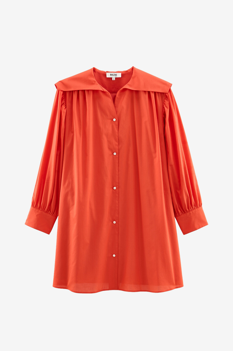 BALZAC PARIS Célestine poplin sailor collar A-line mini shirt dress Women RED 1