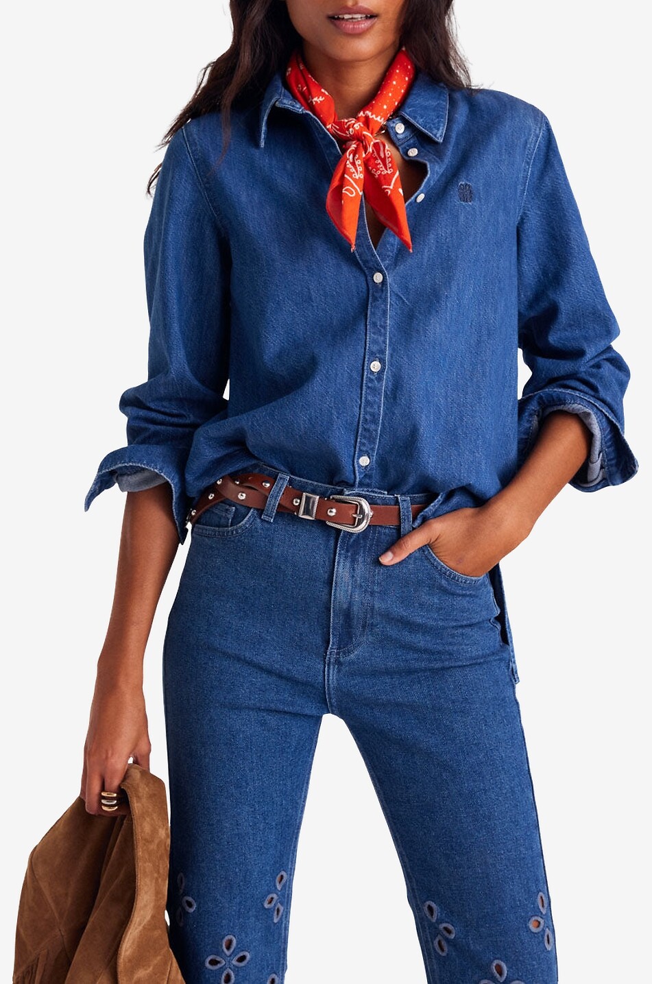 BALZAC PARIS A-förmiges Hemd aus Baumwolldenim Liseron Damen BLAU 2