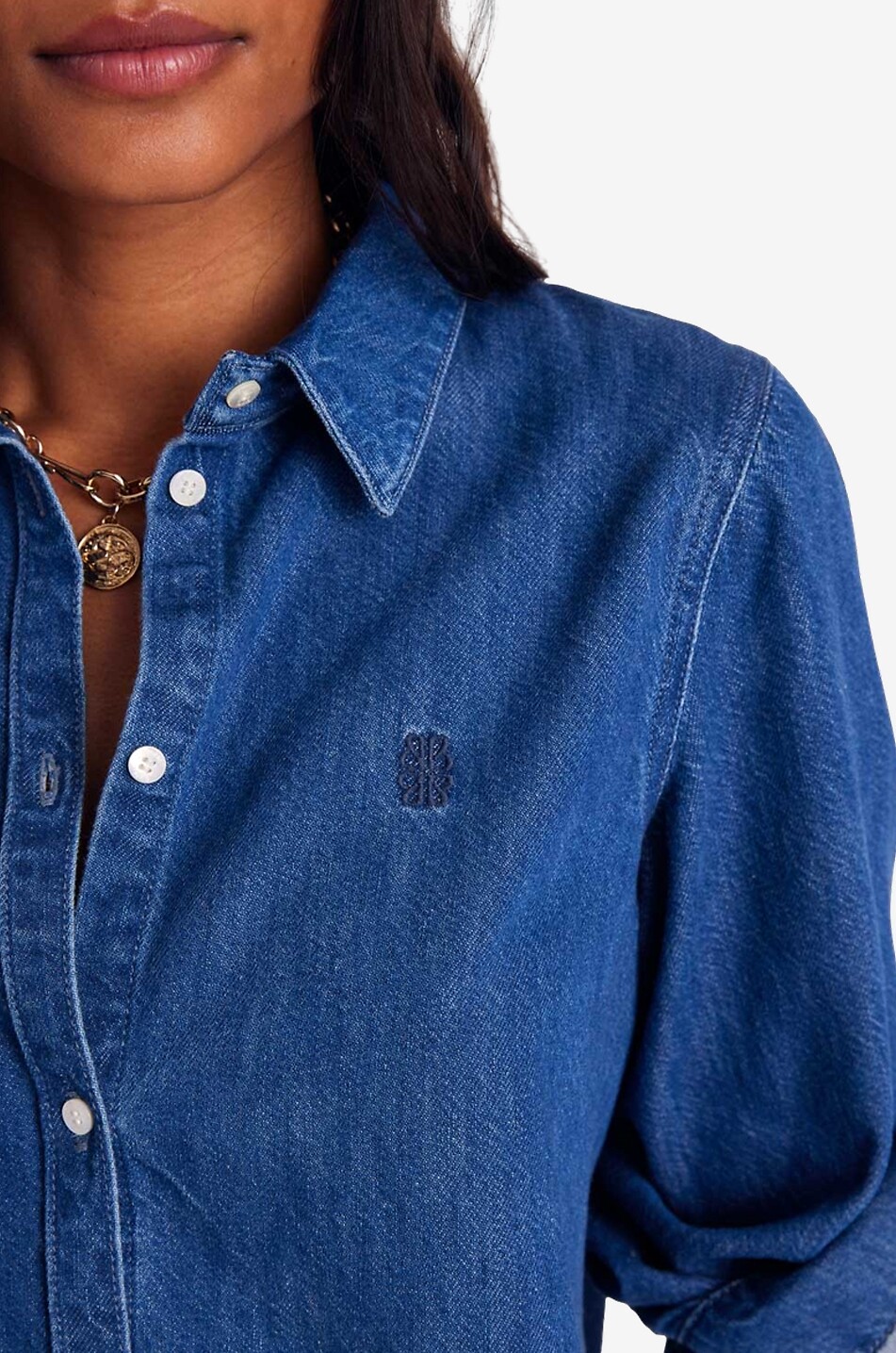 BALZAC PARIS A-förmiges Hemd aus Baumwolldenim Liseron Damen BLAU 4