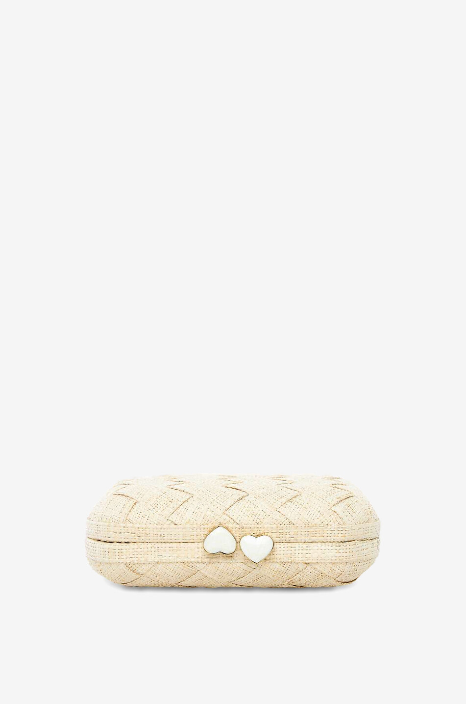 POOLSIDE Pochette en paille tressée orné de lurex Love Heart Femme BEIGE 4