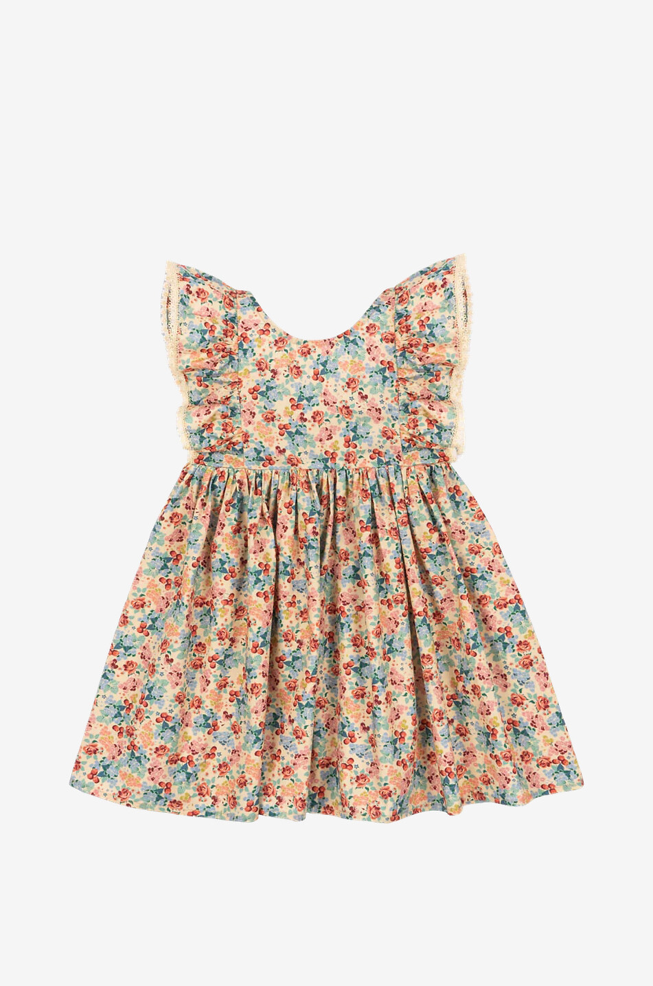 KONGES SLØJD Verbena girl's floral organic cotton cross-back dress Girl MULTI COLOURED 1