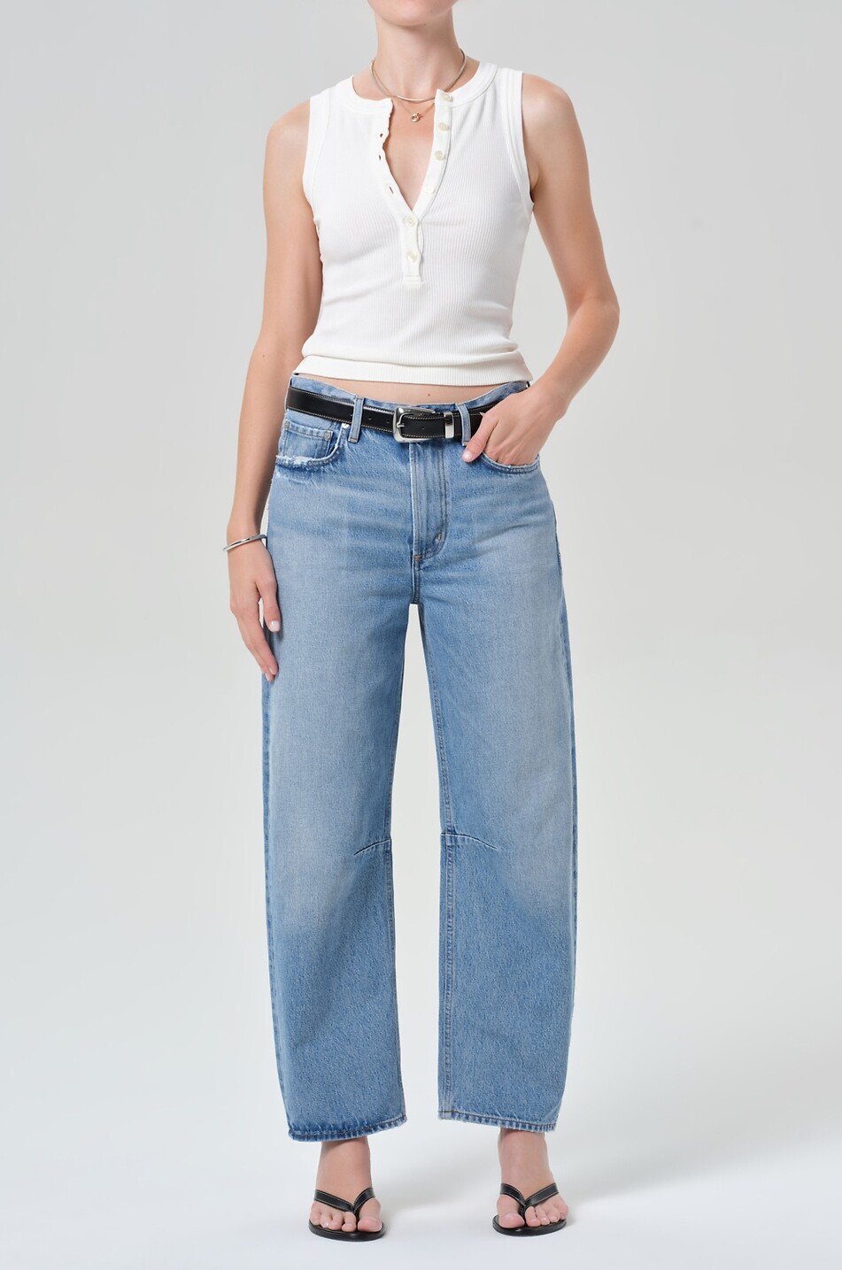 CITIZENS OF HUMANITY Barrel-Leg-Jeans im Used-Look Miro Long Relaxed Cupid Damen HELLBLAU 2